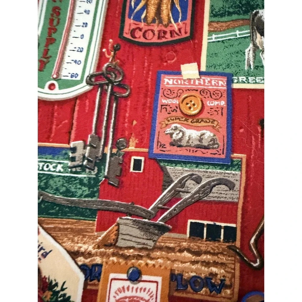 Handmade Quilt 54.5 X 73.5 Farmhouse Antiques Barn Cow Farm Western Blanket Barn